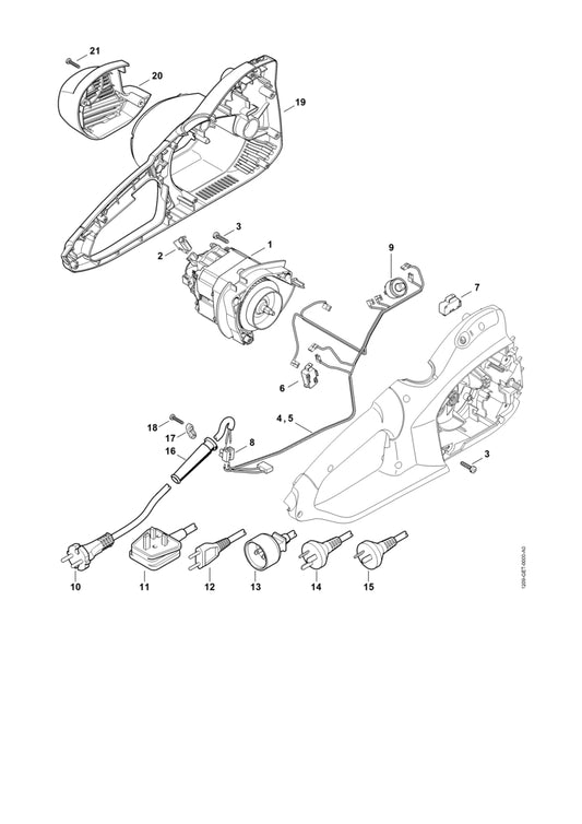 STIHL 1209-440-2000 Aansluitkabel Europa 0,4 m positie 10 technische tekening