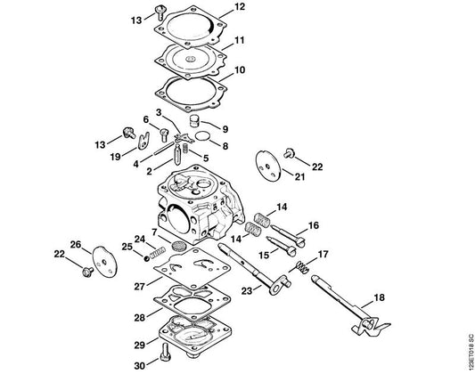 STIHL 1114-122-7400 Bout met halfronde kop positie 6 technische tekening