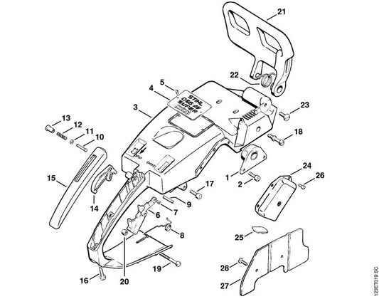STIHL 1113-182-9305 Chokeknop positie 13 technische tekening