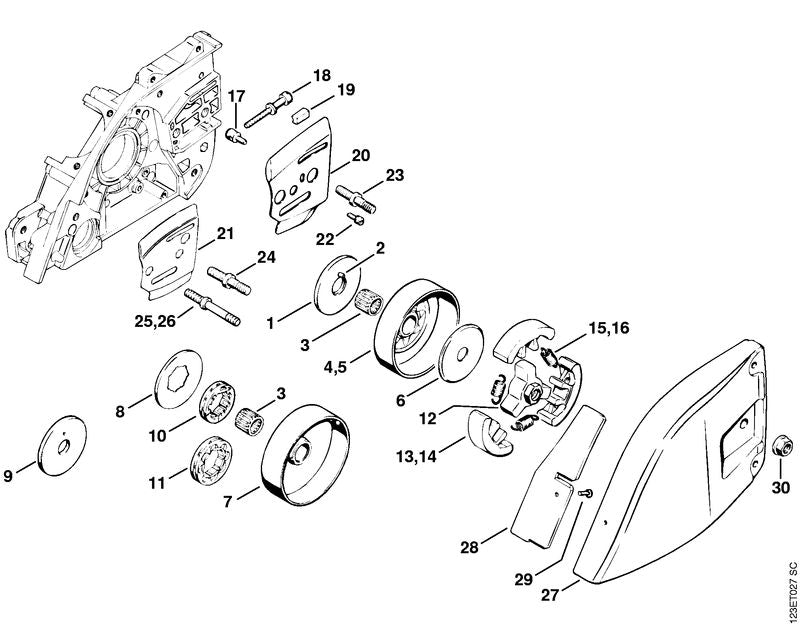 STIHL 1122-664-1000 Zijplaat binnen 0,5 mm positie 20 technische tekening