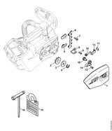 STIHL 1252-640-1702 Kettingtandwieldeksel positie 1 technische tekening