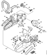 STIHL 1254-790-1013 Handgreephuis positie 1 technische tekening