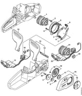 STIHL 1254-600-0270 Elektromotor positie 1 technische tekening