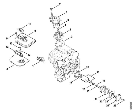 STIHL 1120-120-1600 Luchtfilter vlies positie 8 technische tekening