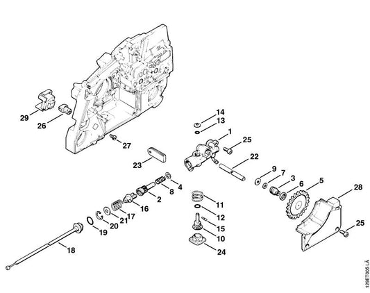 STIHL 1124-647-9100 Doorvoerrubber positie 23 technische tekening