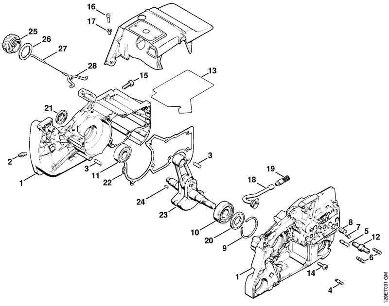 STIHL 1124-664-2400 Kraagbout positie 12 technische tekening