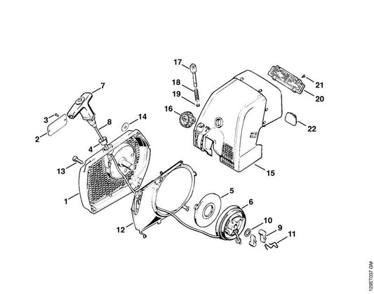 STIHL 9099-021-0160 Bout 2,2x6,5 positie 21 technische tekening