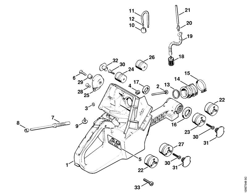 STIHL 1119-791-7306 Stop positie 32 technische tekening