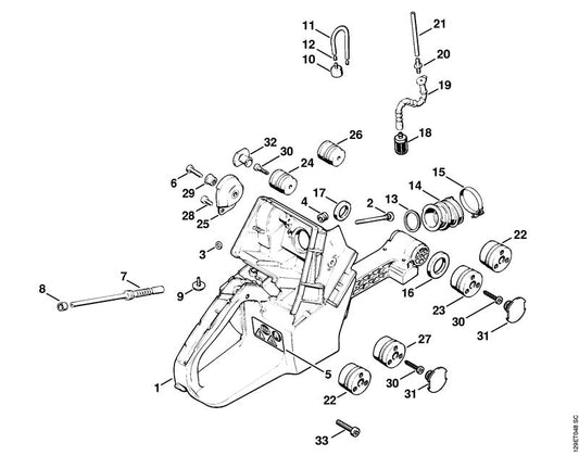 STIHL 1124-353-9100 Nippel positie 10 technische tekening