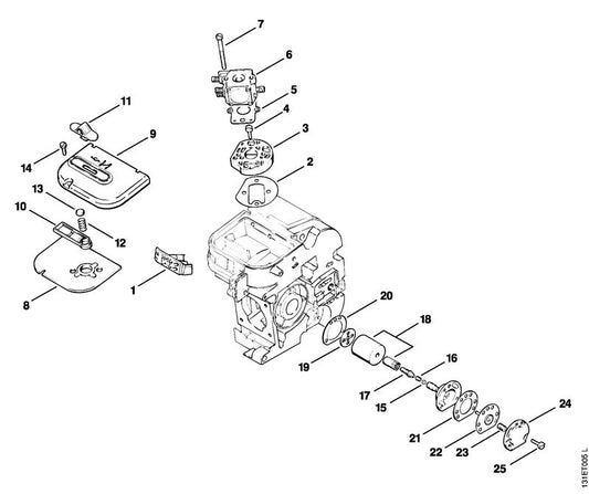 STIHL 1120-121-7700 Geleider positie 1 technische tekening