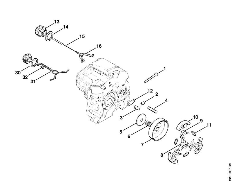 STIHL 9121-319-1830 Tapeind M8x25 positie 4 technische tekening