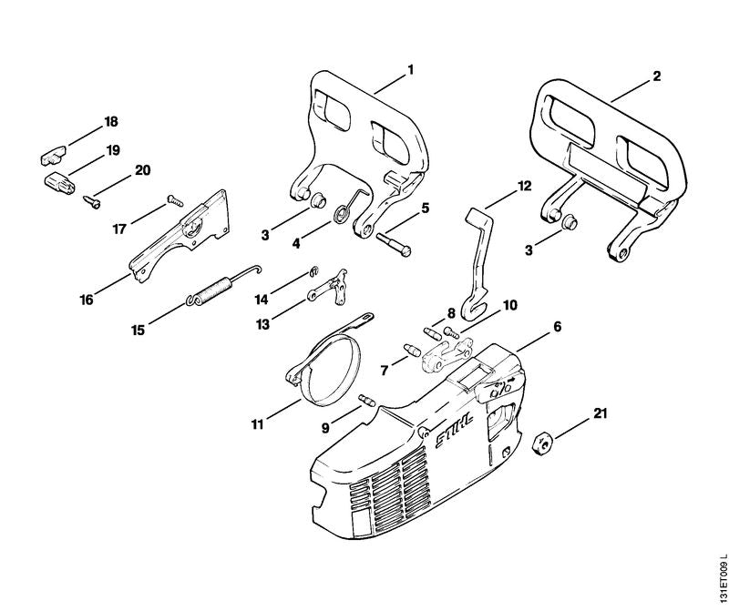 STIHL 1120-656-7700 Kettingvanger positie 19 technische tekening