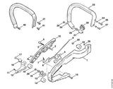 STIHL 1120-791-7600 Steun positie 13 technische tekening