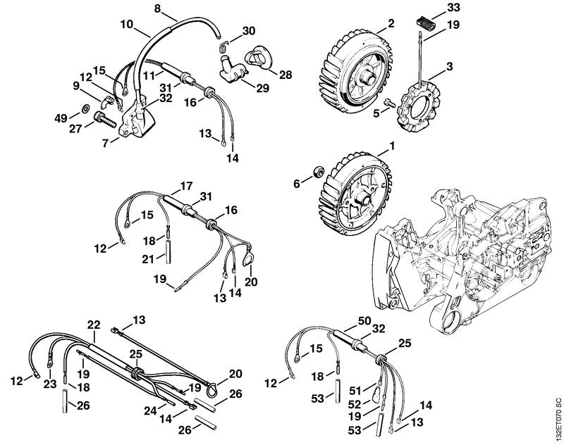 STIHL 1128-440-3012 Kabelboom positie 22 technische tekening