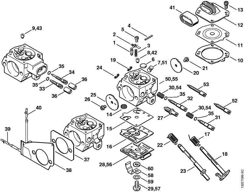 STIHL 1128-430-6002 Verwarmingselement positie 38 technische tekening
