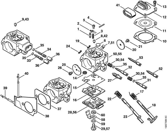 STIHL 1128-430-6002 Verwarmingselement positie 38 technische tekening
