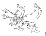 STIHL 1122-790-9103 Handbeschermer positie 1 technische tekening