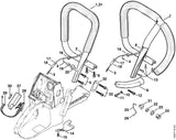 STIHL 1122-790-1752 Handgreep positie -1 technische tekening