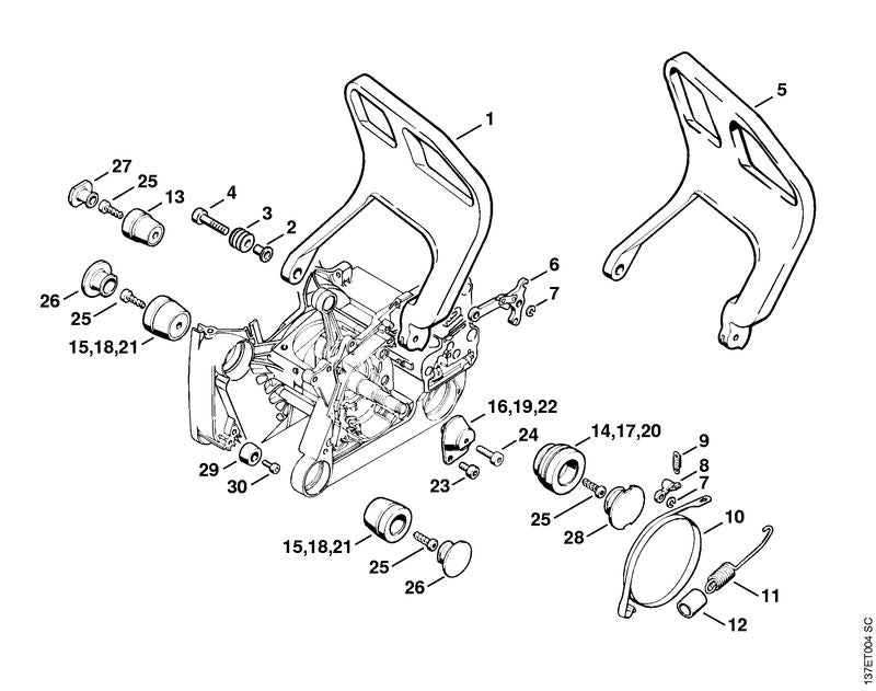 STIHL 1122-790-9920 AV-rubber 1122/20 positie 19 technische tekening