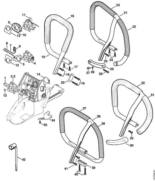 STIHL 1124-890-3400 Combisleutel positie 42 technische tekening