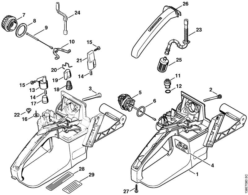 STIHL 1120-358-8105 Be-/ontluchtingsset positie 14 technische tekening