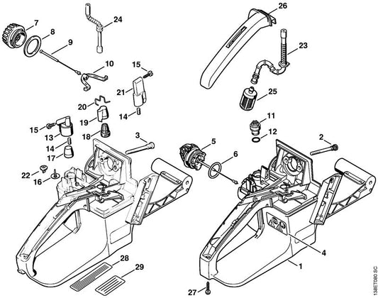 STIHL 1120-358-8105 Be-/ontluchtingsset positie 14 technische tekening