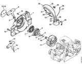 STIHL 0000-955-0802 Kraagmoer M8x1 positie 18 technische tekening
