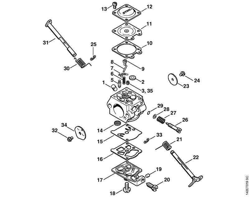 STIHL 1129-121-4700 Regelmembraan positie 11 technische tekening