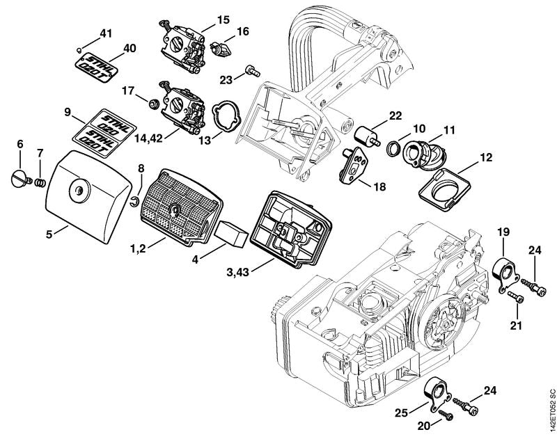 STIHL 1129-120-3402 Filterplaat positie 3 technische tekening