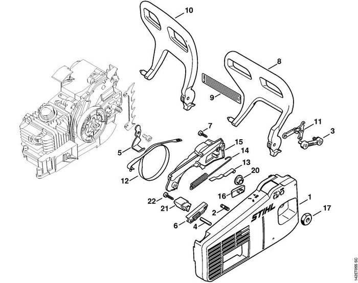 STIHL 1129-162-6600 Aanslag positie 6 technische tekening