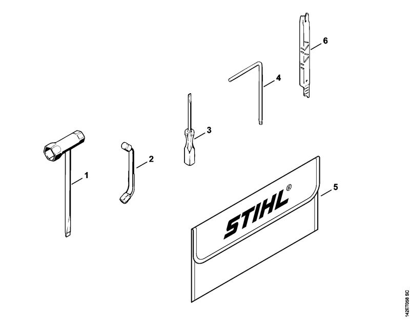 STIHL 1129-890-1400 Gereedschapsset positie -1 technische tekening