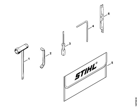 STIHL 1129-890-1400 Gereedschapsset positie -1 technische tekening