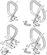 STIHL 1128-790-3619 Beugelhandgreep positie 4 technische tekening
