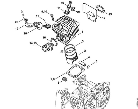 STIHL 9771-021-2578 Slangklem Ø 34x5 positie 16 technische tekening