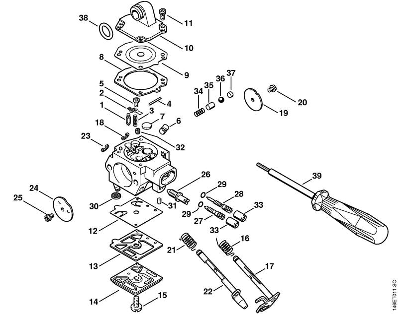 STIHL 1127-122-3205 Knieveer positie 16 technische tekening