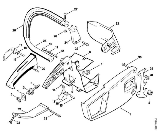 STIHL 1110-791-1901 Handgreephouder positie 24 technische tekening