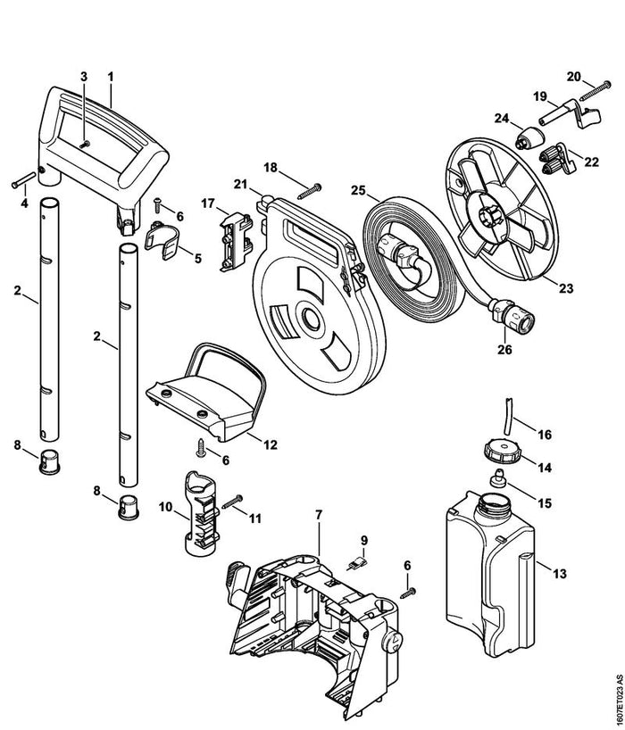 STIHL 4768-791-2700 Pijp positie 2 technische tekening