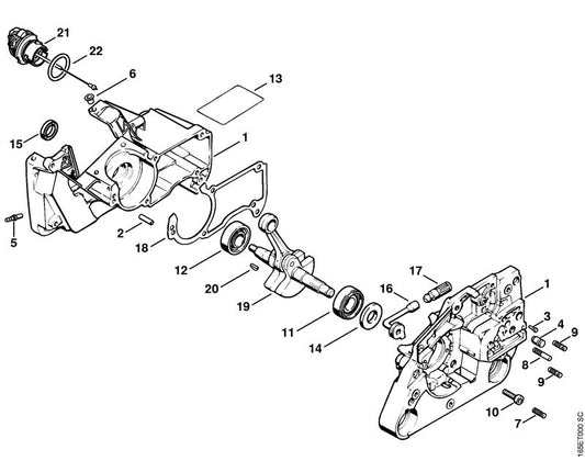 STIHL 1121-020-2125 Carter positie 1 technische tekening