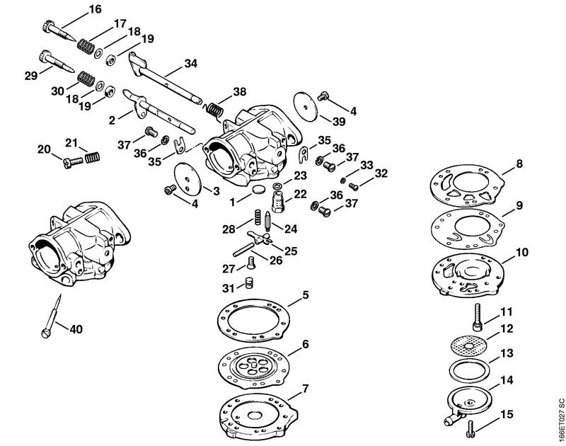 STIHL 1106-007-1060 Carb. membraanset positie -1 technische tekening