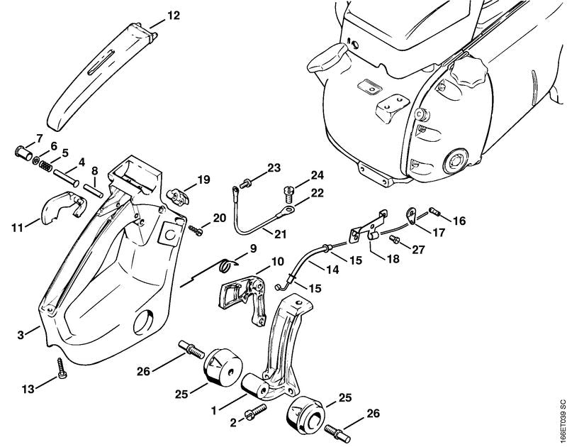 STIHL 1106-791-4200 Geleider positie 19 technische tekening