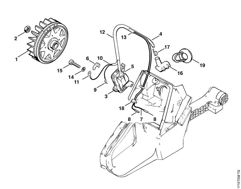 STIHL 1124-400-1309 Ontstekingsmoduul positie 3 technische tekening