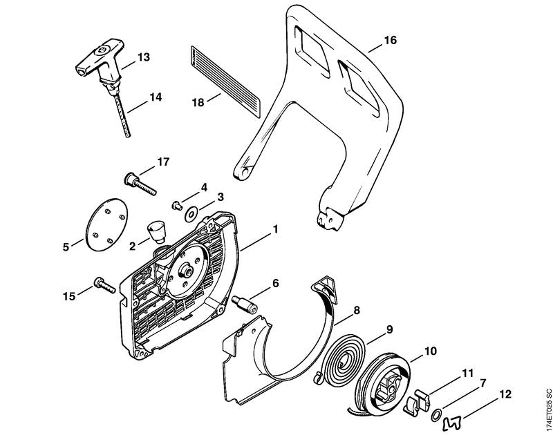 STIHL 1125-967-1510 Typeplaatje MS 360 positie 5 technische tekening