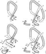 STIHL 1128-790-3616 Beugelhandgreep positie 3 technische tekening