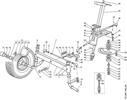 STIHL 9210-260-1400 inbusmoer M12 positie 18 technische tekening