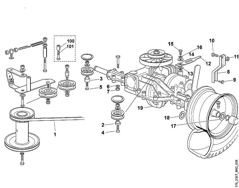 STIHL 9007-319-1880 inbusbout M8x35 positie 4 technische tekening