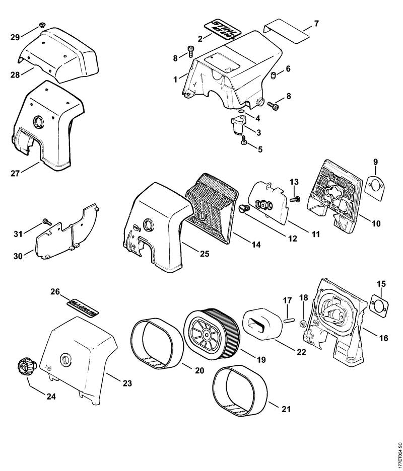 STIHL 1122-967-1507 Typeplaatje MS 640 positie 2 technische tekening
