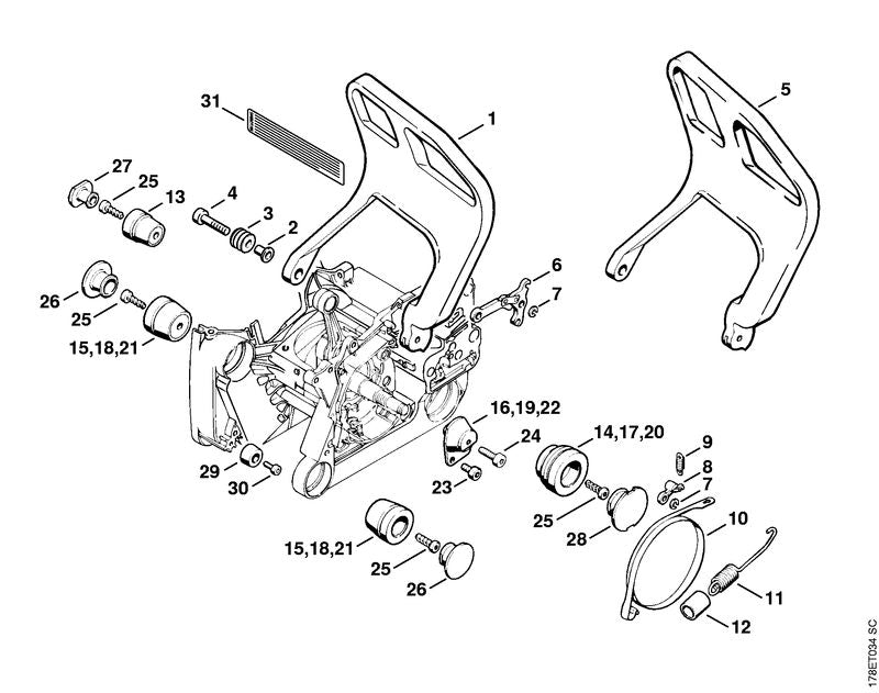 STIHL 1125-790-9906 AV-rubber 1125/06 positie 15 technische tekening