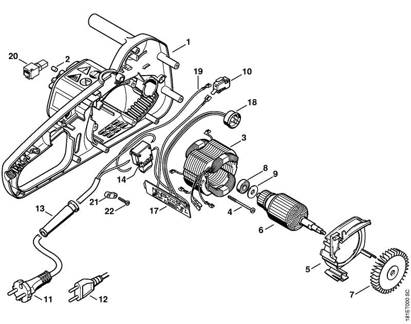 STIHL 1208-430-1400 Elektronisch moduul positie 17 technische tekening