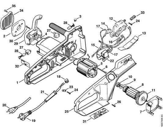 STIHL 1207-791-0604 Handgreepkom positie 25 technische tekening