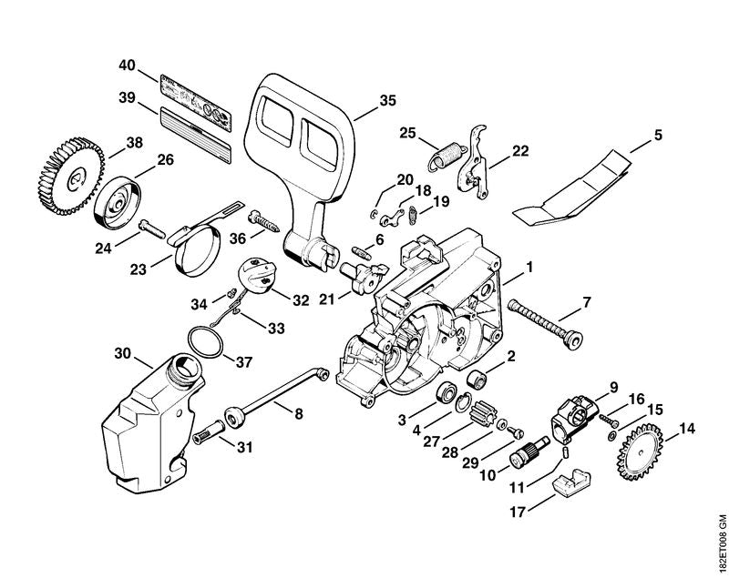 STIHL 1207-162-9300 Bout M4x12 links positie 29 technische tekening